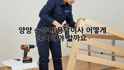 양양 손양면 용달이사, 어떻게 준비해야 할까요?
