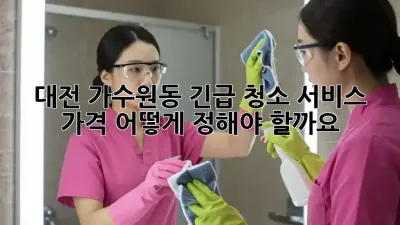 대전 가수원동 긴급 청소 서비스 가격, 어떻게 정해야 할까요?